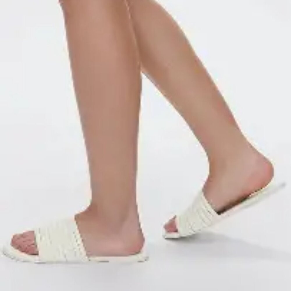 TKEES Caro Slide Sandals in White Brand New w/o Tags Size 5 NWOT - Picture 5 of 11